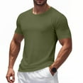 thumbnail image 1 of cfhntfmh Mens Mesh Workout Shirts Quick Dry Gym Shirts Athletic Short Sleeve T-Shirt Crew Neck Workout Top Summer Clothes(Army Green,Medium), 1 of 7