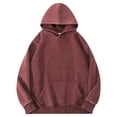 thumbnail image 1 of cfhntfmh Mens Oversized Hoodies Trendy Baggy Solid Color Vintage Hoodie Pullover Streetwear Sweatshirts Hoodies for Men（Wine,Medium), 1 of 6