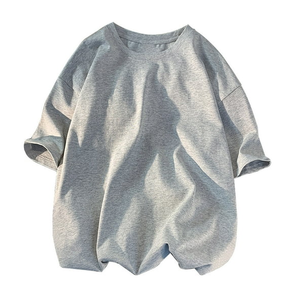 cfhntfmh Mens Oversized T Shirts Vintage Tee Loose Fit Short Sleeve Casual Streetwear Baggy Solid Color Unisex Tops