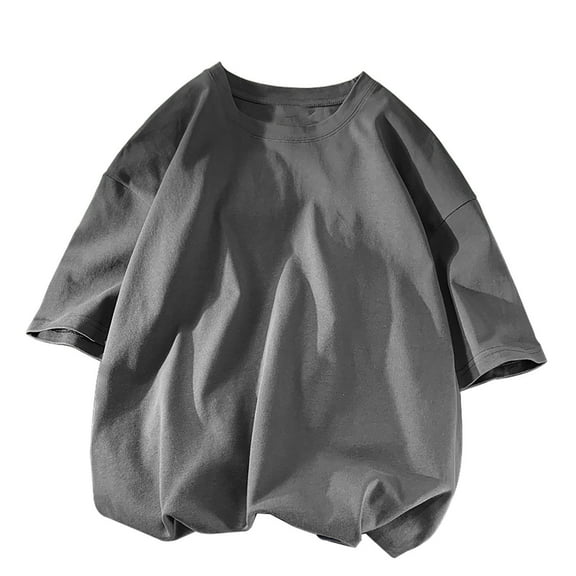 cfhntfmh Mens Oversized T Shirts Vintage Tee Loose Fit Short Sleeve Casual Streetwear Baggy Solid Color Unisex Tops