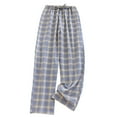 thumbnail image 1 of cfhntfmh Mens Pajama Pants Cotton Plaid Sleep Lounge Pants Pj Bottoms with Pockets Wide Leg Soft Comfy Sleepwear, 1 of 3