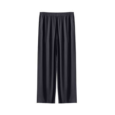 cfhntfmh Mens Pajama Pants Elastic Waisted Sleep Lounge Bottoms Soft Comfy Wide Straight Leg Long Pj Pant Sleepwear with Pockets