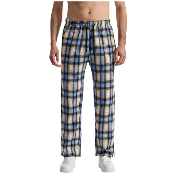 cfhntfmh Mens Plaid Pajama Pants Lounge Pants Baggy Lightweight Plaid Pjs Pants Sleepwear Drawstring Pj Bottoms