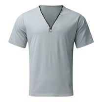 cfhntfmh Mens Quarter Zip Shirts Ribbed Knit Textured Casual Short Sleeve Shirt Lightweight V Neck Golf Tops Classic Tee