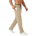 thumbnail image 1 of cfhntfmh Mens Running Pants Lightweight Straight Leg Drawstring Pants with Pockets Elastic Waisted Workout Pants (Khaki,X-Large), 1 of 6