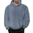 thumbnail image 1 of cfhntfmh Mens Sherpa Fleece Hoodies Pullover Big and Tall Casual Hooded Fall Winter Solid Color Warm Sweatshirt Clothes（Blue,3X-Large), 1 of 7