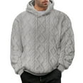 thumbnail image 1 of cfhntfmh Mens Sherpa Fleece Hoodies Pullover Big and Tall Casual Hooded Fall Winter Solid Color Warm Sweatshirt Clothes（Gray,X-Large), 1 of 7