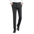 thumbnail image 1 of cfhntfmh Mens Straight Leg Pants Loose Casual Business Pants Fashion Work Office Dress Pants with Pockets (Black,), 1 of 7