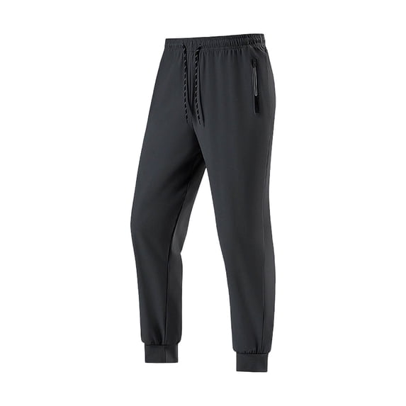 cfhntfmh Mens Workout Pants Elastic Waisted Drawstring Running Pants with Pockets Lightweight Athletic Clothes (Dark Gray,X-Large)