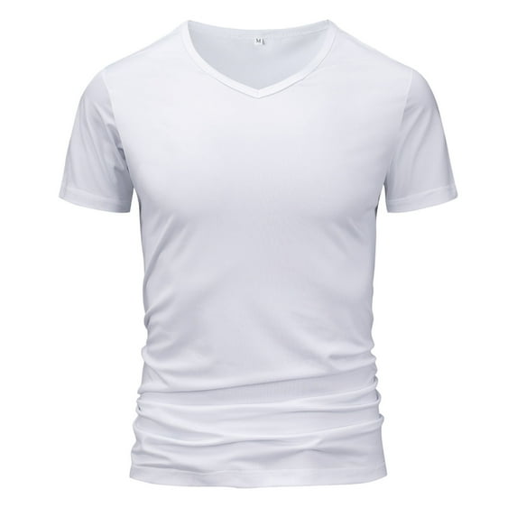 cfhntfmh Mens Workout Shirts Solid Color Quick Dry Gym Tshirts Running Athletic Top Moisture Wicking Baselayer Tee