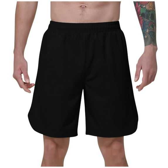 cfhntfmh Mens Workout Shorts Solid Color Quick Dry Lightweight Gym Athletic Shorts Linerless Wide Leg Running Shorts