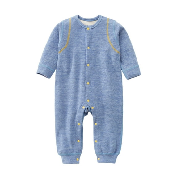 cfhntfmh Newborn Girls Boys Romper Soft Crewneck Long Sleeve Buttons down Cotton Pajamas Comfy Sleepwear Jumpsuit for 0-2 Years