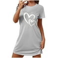 thumbnail image 1 of cfhntfmh Nightgown for Women Cute Printed Short Sleeve T-Shirts Dress Comfy Round Neck Sleepwear Nightshirts, 1 of 1