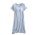 thumbnail image 1 of cfhntfmh Nightgown for Women Lounge Soft Scoop Neck Short Sleeve Comfy Pajama Dress Flowy Nightwear Mini Dress, 1 of 7