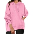 thumbnail image 1 of cfhntfmh Oversized Hoodies for Women Knit Hooded Pullover Sweatshirt Baggy Comfy Fall Outfits Fashion Womens Clothes（Pink,Large), 1 of 7