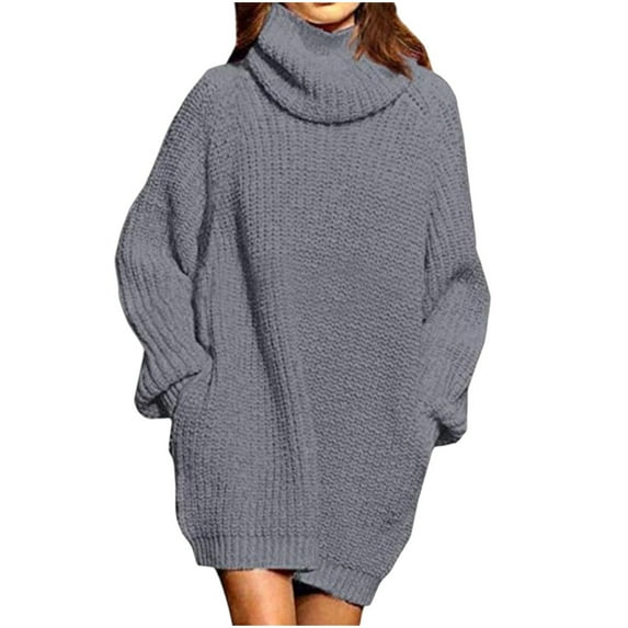 cfhntfmh Oversized Sweater for Women Casual Fall Winter Pullover Tops Turtleneck Long Sleeve Solid Color Knit Pullover