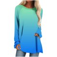 thumbnail image 1 of cfhntfmh Oversized Tops for Women Fashion Printed Crewneck Long Sleeve Pullover Tops Fall Loose Casual Tunic Shirts, 1 of 5