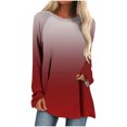 thumbnail image 1 of cfhntfmh Oversized Tops for Women Fashion Printed Crewneck Long Sleeve Pullover Tops Fall Loose Casual Tunic Shirts, 1 of 1