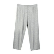 cfhntfmh Pajama Pants for Women Lounge Elastic Waist Capri Pants Sleepwear Plus Size Comfy Crop Pjs Bottoms