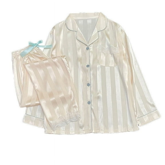 cfhntfmh Pajama Set for Women Long Sleeve Button down Shirt Soft Long Pants Loungewear 2 Piece Pjs Set