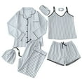 thumbnail image 1 of cfhntfmh Pajama Sets for Women Casual Print Comfy Shirts Soft Sleepwear Pants 7 Piece Loungewear Pjs Sets with Packs, 1 of 7