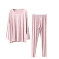 thumbnail image 1 of cfhntfmh Pajama Sets for Women Comfy Long Sleeve Casual Crewneck Baisc Tops Sleepwear Soft Stretch Long Pants Pjs Sets, 1 of 6