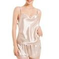 thumbnail image 1 of cfhntfmh Pajama Sets for Women Soft Sleeveless Spaghetti Strap Sleep Camisole Comfy Wide Leg Sleepwear Shorts Lounge Sets, 1 of 5