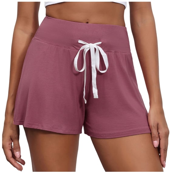 cfhntfmh Pajama Shorts Women with Drawstring Wide Leg Sleep Lounge Short Summer Loose Comfy Pj Bottoms Shorts
