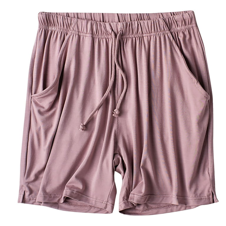 cfhntfmh Pajama Shorts for Women Comfy Elastic High Waist Loose Sleep Shorts Lounge Sleepwear Pjs Bottoms with Pockets Walmart