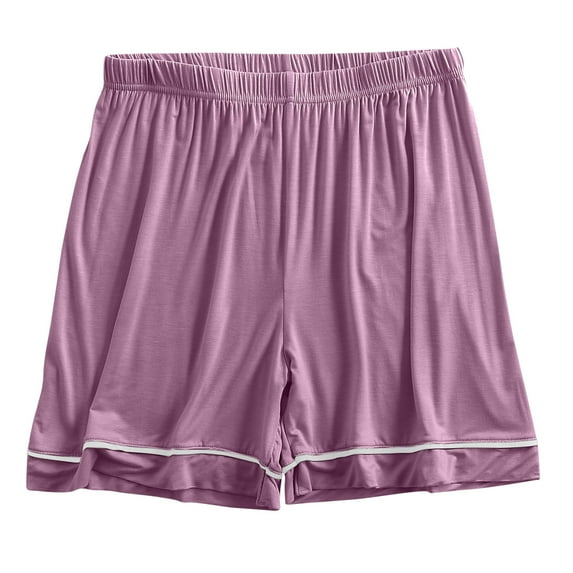 cfhntfmh Pajama Shorts for Women Soft High Elastic Waist Comfy Sleep Shorts Baggy Wide Leg Loungewear Sleepwear