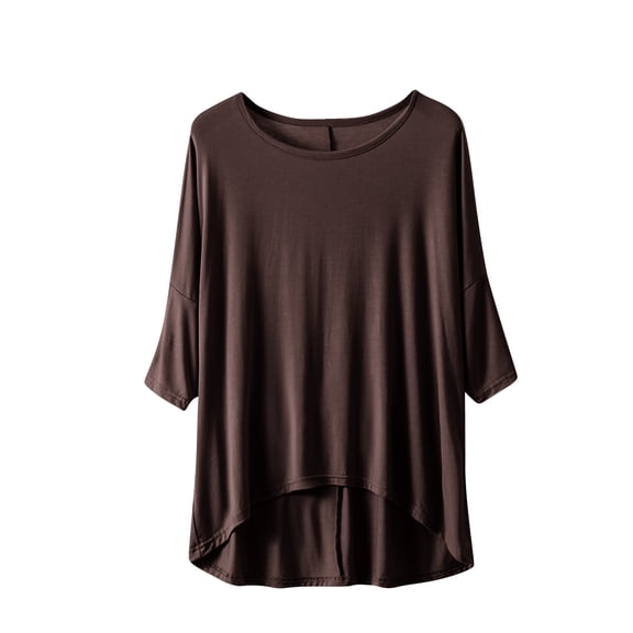 cfhntfmh Pajama Tops for Women Long Sleeve Soft Sleep T-Shirts Summer Flowy Round Neck Sleepwear Long Blouses