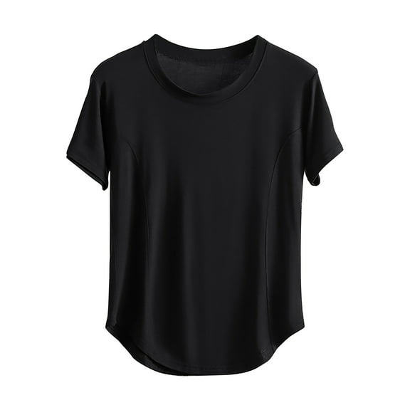 cfhntfmh Pajama Tops for Women Soft Short Sleeve Round Neck Casual Sleepwear Undershirts Comfy Basic T-Shirts