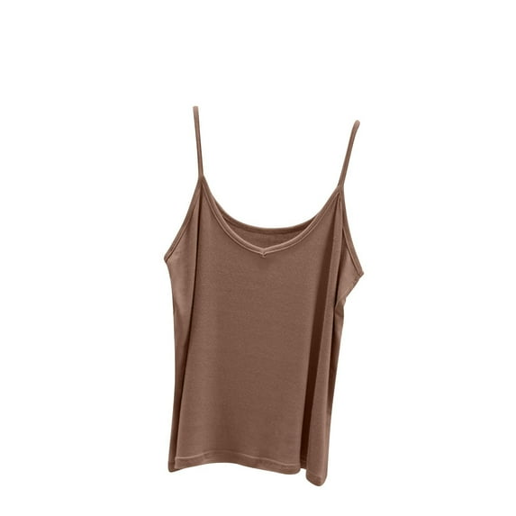 cfhntfmh Pajama Tops for Women Soft Sleeveless Scoop Neck Sleep Camisole Sleepwear Spaghetti Strap Basic Cami Undershirts