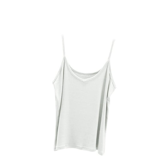 cfhntfmh Pajama Tops for Women Soft Sleeveless Scoop Neck Sleep Camisole Sleepwear Spaghetti Strap Basic Cami Undershirts