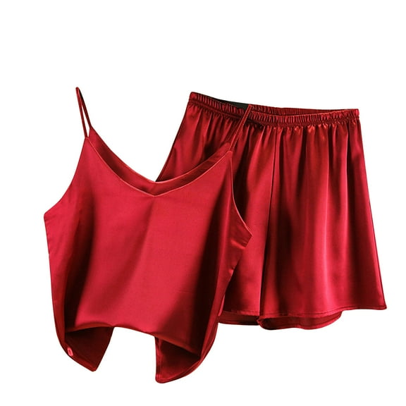 cfhntfmh Pajamas Set for Women Soft Camisole Top Casual Shorts Nightwear Sleepwear 2 Piece Lounge Set