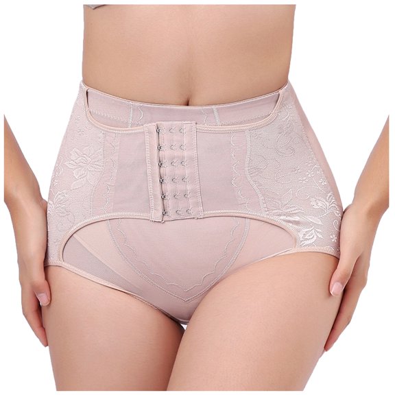 cfhntfmh Panties for Women Mid Waist Buckle Trainer Corset Shapewear Butt Lifter Stretch Slimming Body Shaper Underwear