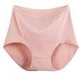 thumbnail image 1 of cfhntfmh Plus Size Panties for Women Ribbed Soft High Waist Breathable Briefs Stretch Solid Color Full Coverage Underwear, 1 of 3