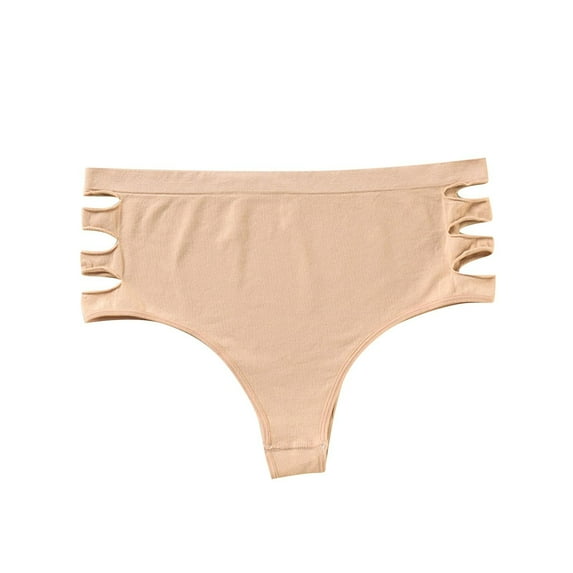 cfhntfmh Plus Size Panties for Women Side Cutout Mid Waisted Seamless Underwear Breathable Comfortable Briefs