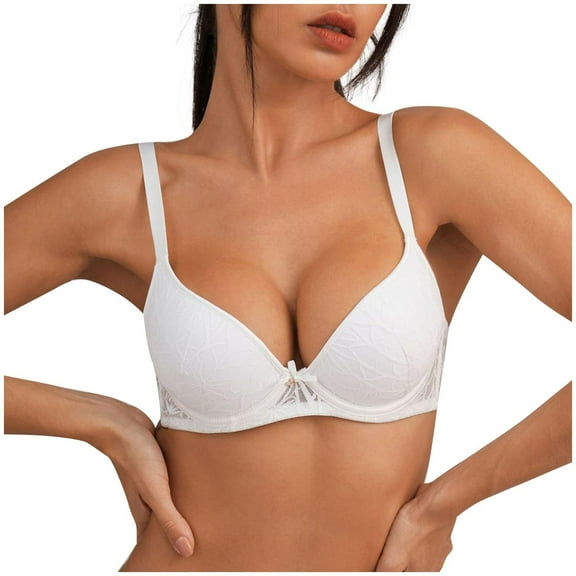 cfhntfmh Plus Size Push up Bra for Women Seamless Underwire T-Shirt Bra Full Coverage Wireless Bras for Women with Support