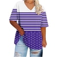 thumbnail image 1 of cfhntfmh Plus Size Tops for Women Casual Summer Half Sleeve Flowy Shirts V Neck Trendy Print Basic Blouses, 1 of 4