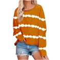 thumbnail image 1 of cfhntfmh Plus Size Tops for Women Fashion Printed Long Sleeve Oversized T-Shirts Casual Fall Crewneck Loose Shirts, 1 of 7