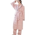 thumbnail image 1 of cfhntfmh Plush Long Robe for Women Flannel Fleece Thick Full Length Bathrobe Winter Warm Pajamas Nightgown Housecoat Womens Clothes, 1 of 5