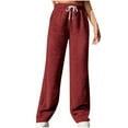thumbnail image 1 of cfhntfmh Plush Pajama Pants Women Solid Color Flannel Loungewear Fluffy Fleece Pj Bottoms Fuzzy Warm Sleepwear（Wine,XX-Large), 1 of 6