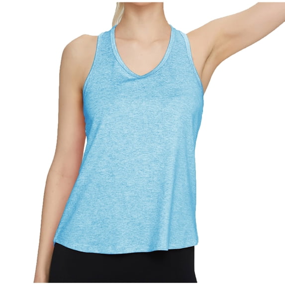 cfhntfmh Racerback Tank Tops for Women Workout Sleeveless V Neck Summer Loose T-Shirts Athletic Running Gym Shirts