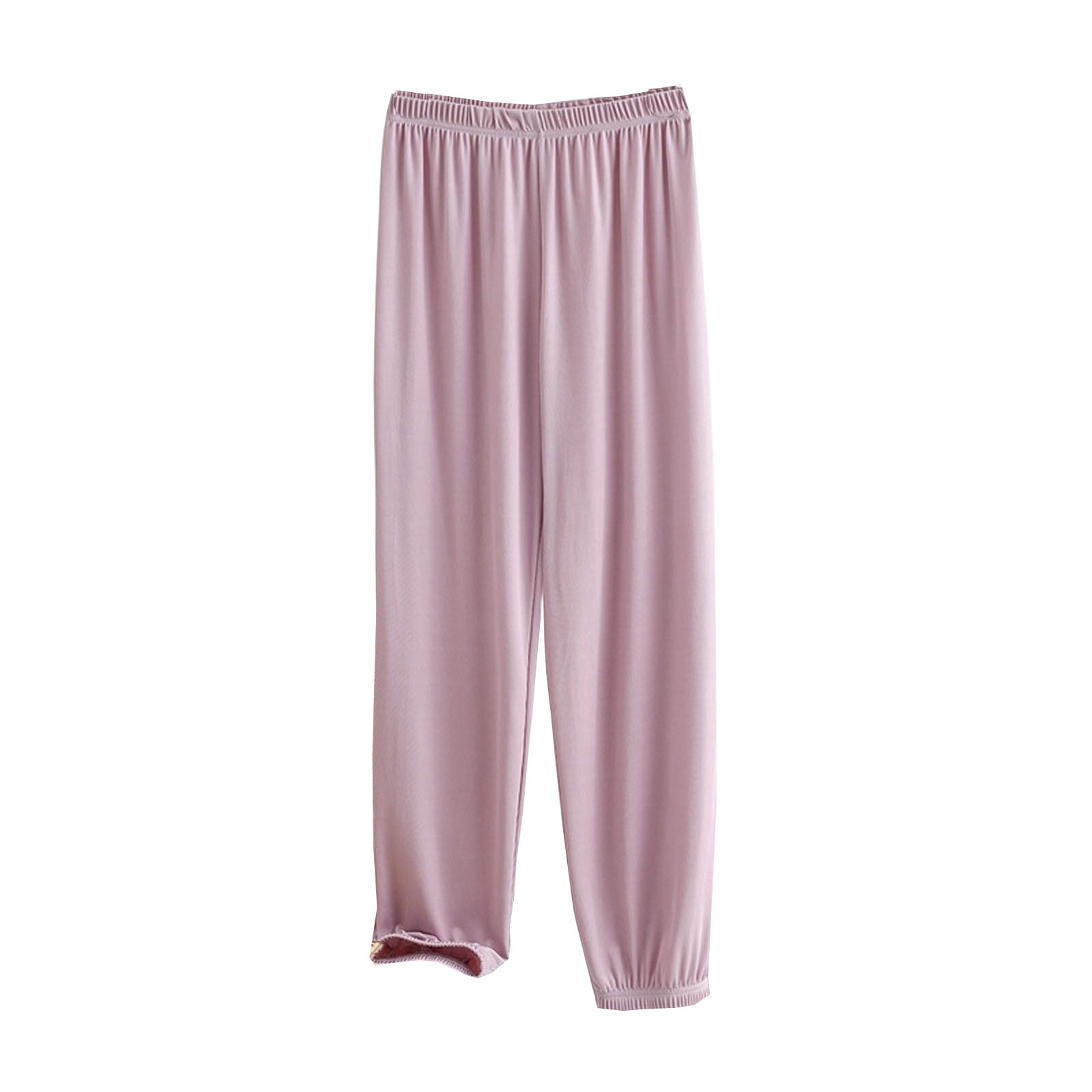 cfhntfmh Satin Pajama Pants for Women Lounge Elastic High Waist Soft