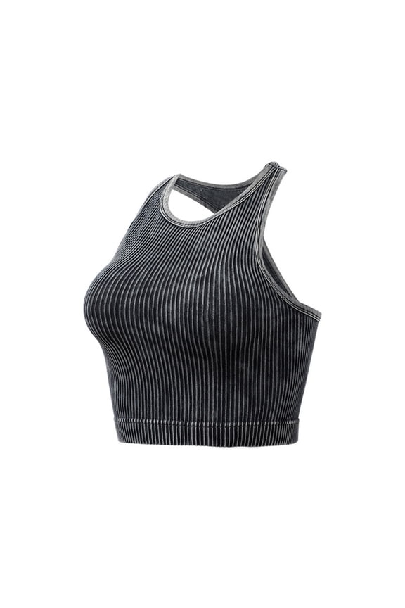 Seamless Bras for Women Sport Ribbed Longline Racerback Underwear Athletic Workout Camisole Bralette