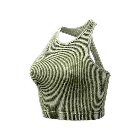 cfhntfmh Seamless Bras for Women Sport Ribbed Longline Racerback Underwear Athletic Workout Camisole Bralette