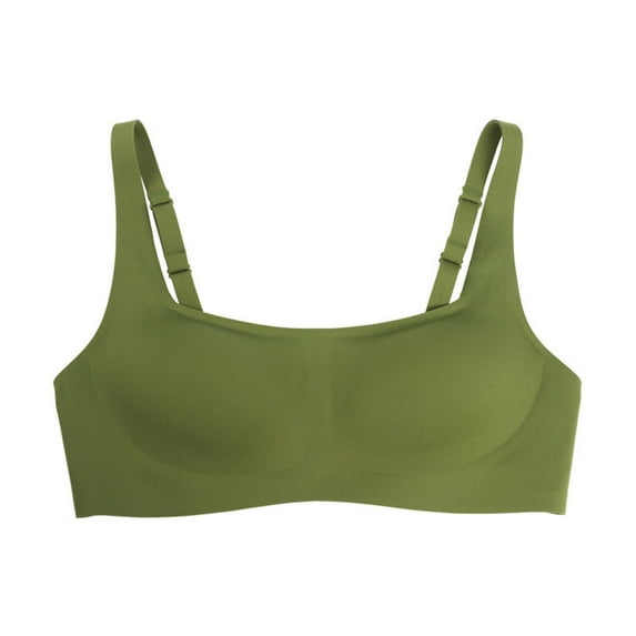 cfhntfmh Seamless Bras for Women Wirefree Solid Color Adjustable Strap Liftup Bralettes Comfort Square Neck Everyday Bras