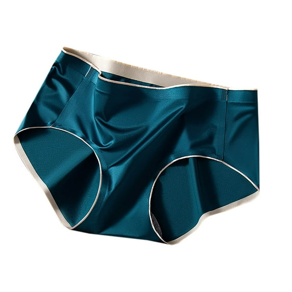 cfhntfmh Seamless Underwear for Women Comfortable Mid Waisted No Show Briefs Stretch Lightweight Sleep Satin Panties