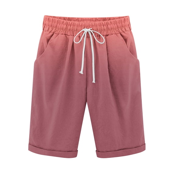 cfhntfmh Shorts for Men Summer Vacation Casual Beach Shorts Fashion Gradient Color Drawstring Shorts Wide Leg Short Pants